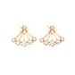 Flower Design Ear Jacket Stud Earrings Dangle Women Fashion Jewelry Gift for Her