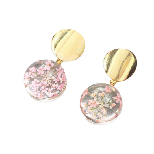 Flower Resin Ear Studs Dangle Fashion Earrings for Women Stylish Party Jewelry Gift