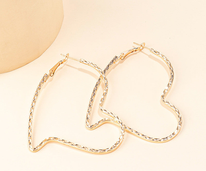 Bended Heart Drop Earrings Cute Dangle Earrings Women Jewelry Gift for Her