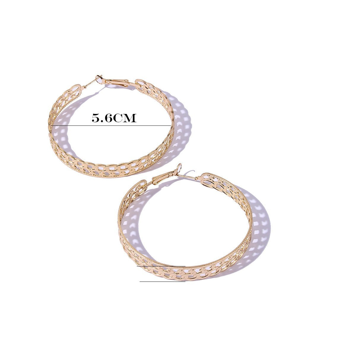 Hollow Chain Hoop Earring Women Jewelry Mom Gift Everyday Wear Earrings