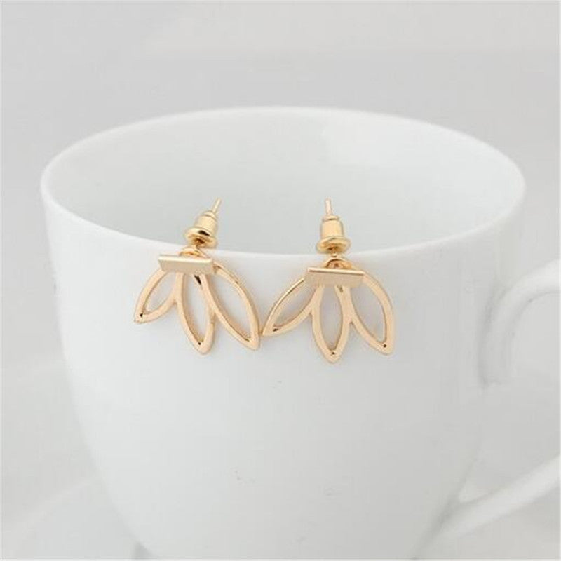 Woman Jewelry Vintage Lotus Earrings Stud Gift Accessory Girls Modern Studs Earrings