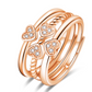 Ring Four-Leaf Clover Ring For Women Split Three-In-One Combination Opening Ring Adjustable Size