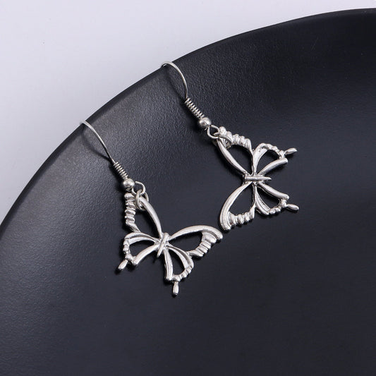 Hollow Butterfly Charm Ear Jewelry Fashion Dangle Earrings for Girls Party Birthday Gift