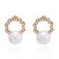 Wreath Pearl Stud Earrings Women Jewelry Mom Gift Everyday Wear Earrings