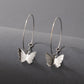 Butterfly Charm Hoop Earrings Jewelry Accessories Girls Fashion Accessory