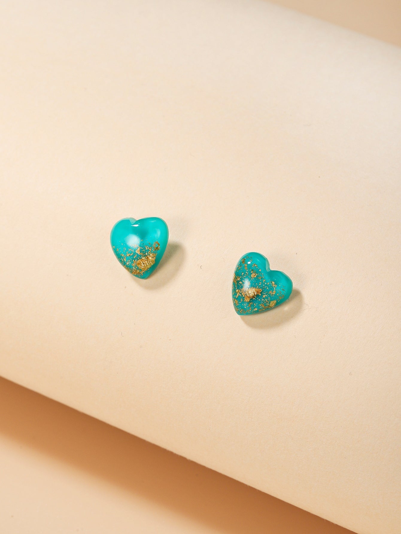 Green Heart Stud Earrings Female Girl Fashion Earrings Birthday Holiday Gifts