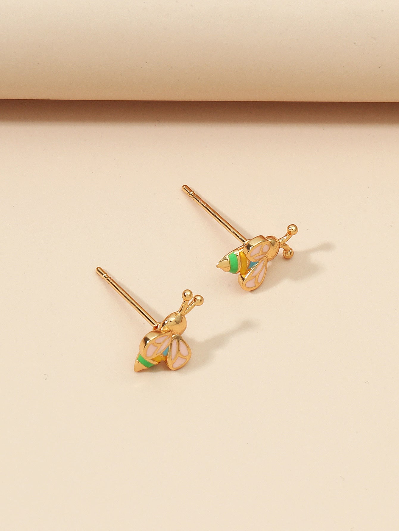 Pink Bee Stud Earrings Women Jewelry Mom Gift Everyday Wear Earrings