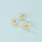 Geometric Flower Stud Earrings and Ring Fashion Women Female Earrings Piercing