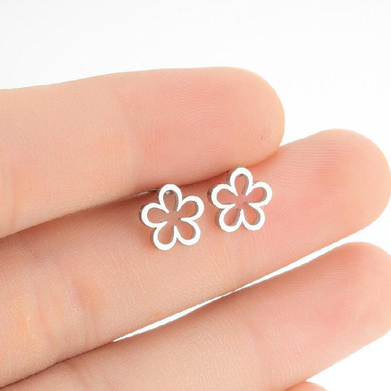 Mini Cartoon Flower Ear Stud Fashion Earrings for Women Party Jewelry Gift