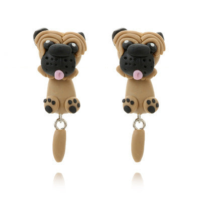 Animal Soft Clay Three-dimensional Cartoon Earrings