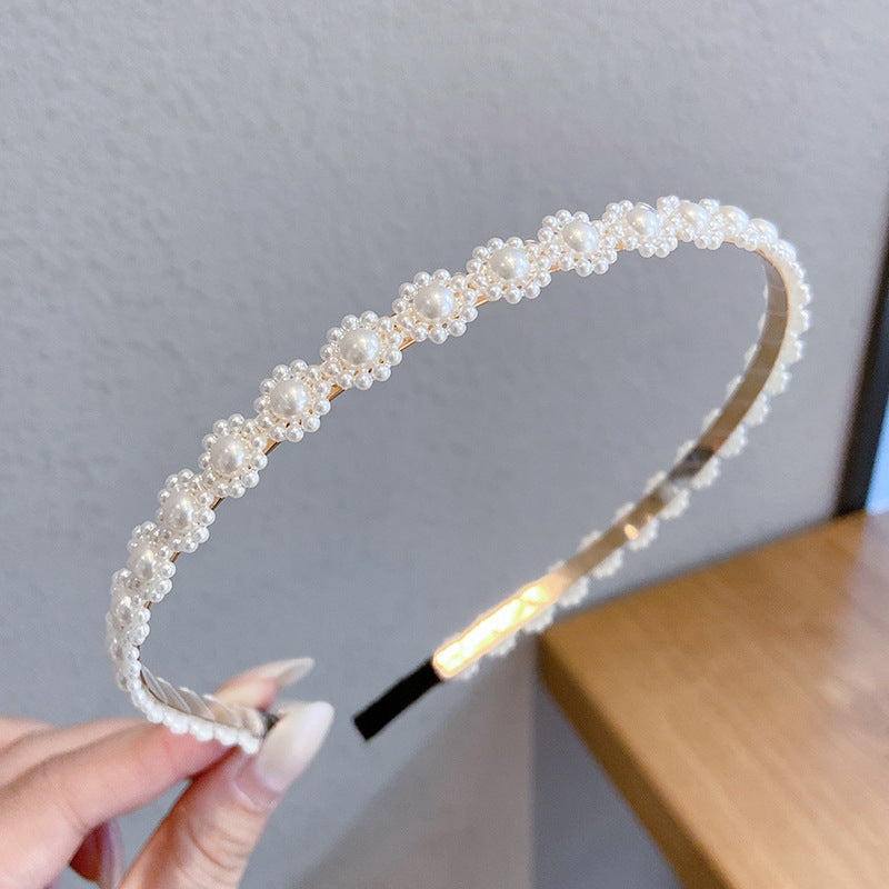 Sen Simple Pearl Thin Headband Hair Accessories Headband