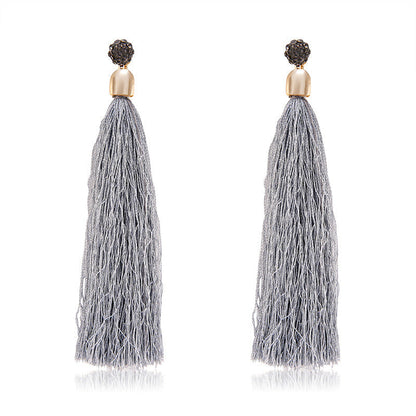 Long Tassel Detail Dangle Fashion Earrings for Women Stylish Party Jewelry Gift