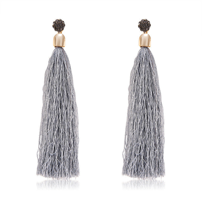 Long Tassel Detail Dangle Fashion Earrings for Women Stylish Party Jewelry Gift