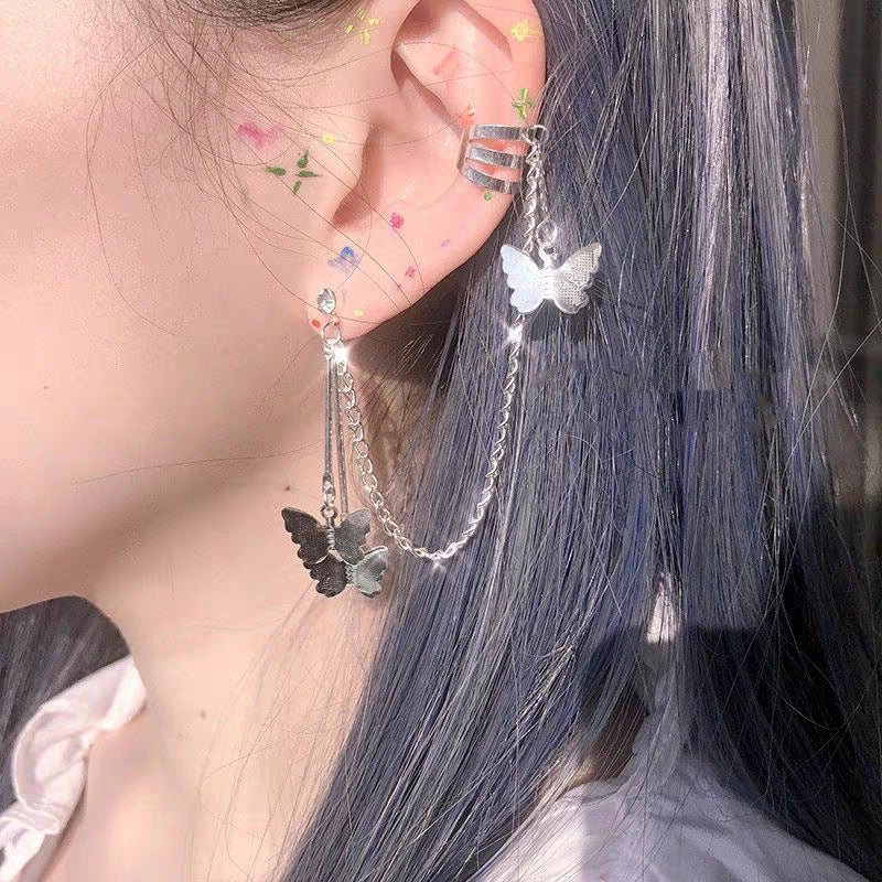 Super Fairy Temperament Butterfly Earrings Cold Wind