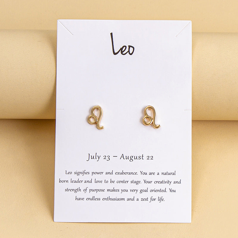 Twelve Constellation Earrings Gold And Silver 12 Zodiac