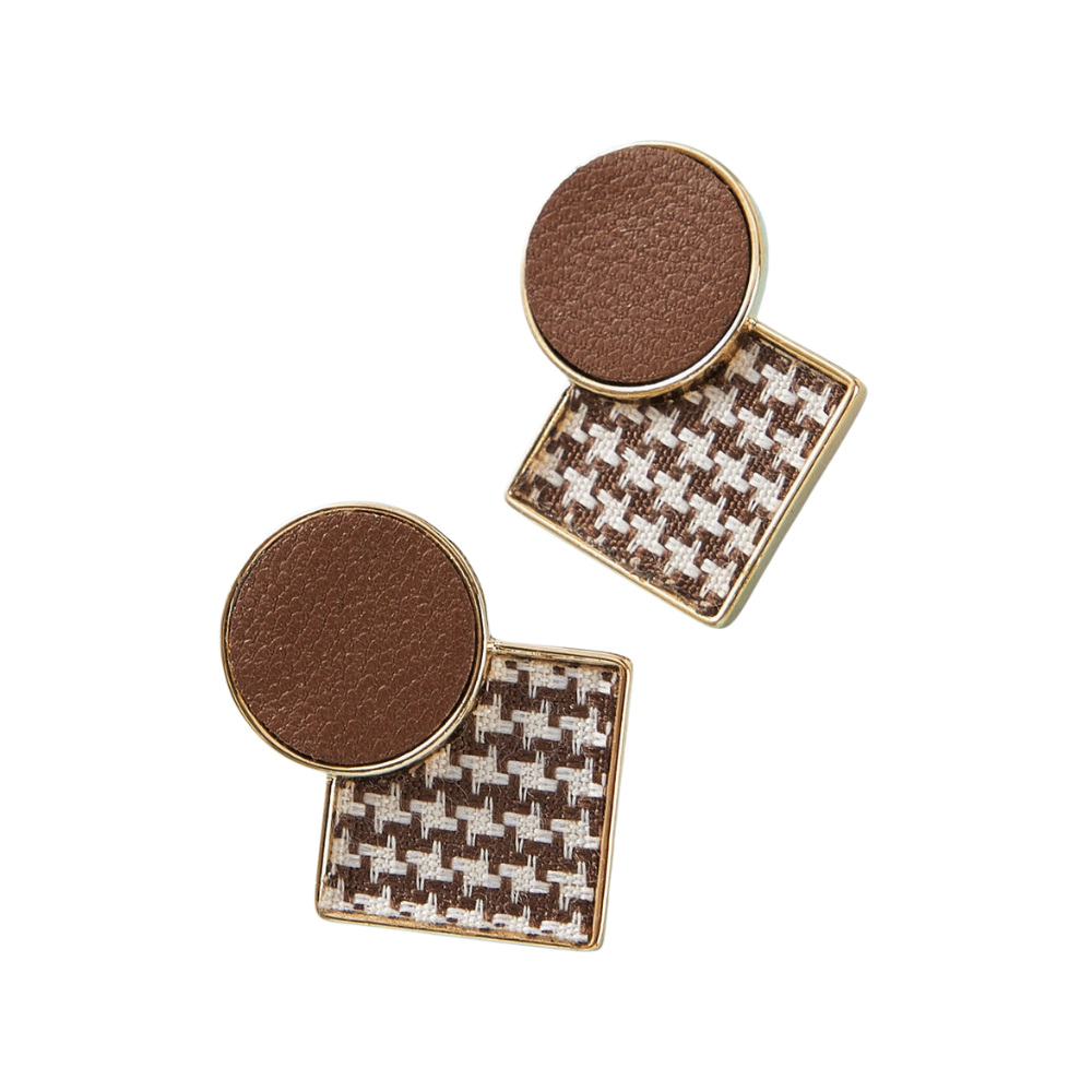 1pair Textured Geometric Stud Earrings for Women Girls Ear Studs Jewelry Gift