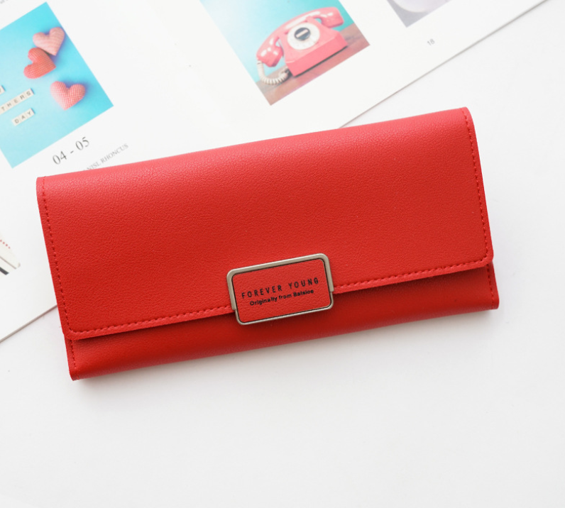 Women's wallet Korean version of the three fold long buckle clasp bag multi-card position pu leather wallet factory direct one generation