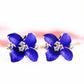 Small Blue Flower Stud Earrings Women Fashionable Luxurious Earrings Jewelry