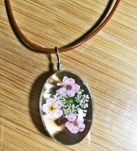 Dried Eternal Flower Specimens Necklaces