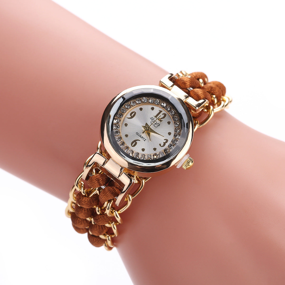 Fashion Leisure High Quality Woman Watch Women Knitting Rope Chain Winding Analog Quartz Movement Wrist Watch