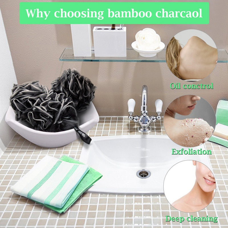 Black bamboo charcoal fiber bath ball