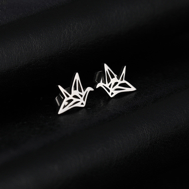 Origami Stud Earrings for Girls Women Stud Jewelry Gift Accessories