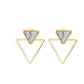 Marbled Design Triangle Ear Drop Earrings Dangle Women Fashion Jewelry Gift for