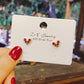 Mini Red Heart Stud Earrings for Girls Women Stud Jewelry Gift Accessories