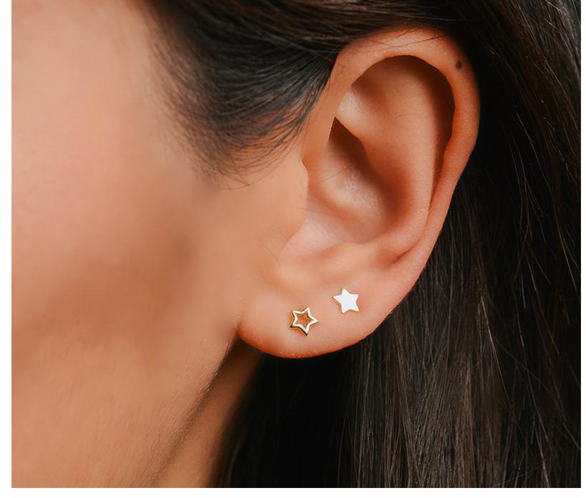 Metal Star Mini Stud Earrings Women Jewelry Mom Gift Everyday Wear Earrings