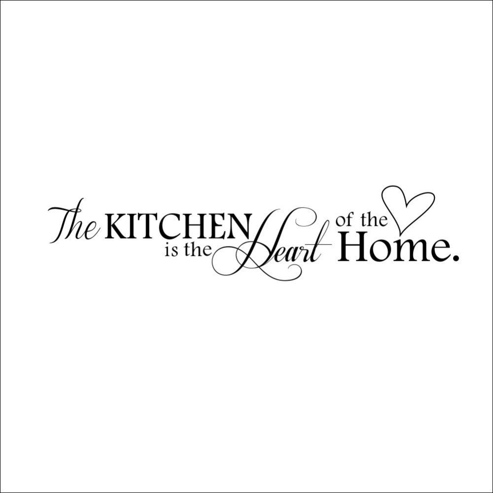 New Kitchen Is Heart Of The Home Letter Pattern Wall Sticker PVC Removable Home Decor DIY Wall Art MURAL