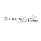 New Kitchen Is Heart Of The Home Letter Pattern Wall Sticker PVC Removable Home Decor DIY Wall Art MURAL