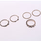 European And American Jewelry Rose Gold Stackable Diamonds Set Of Five Sets Of Rings BohemiaJ