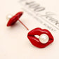 Red Lips Stud Earrings for Girls Women Stud Jewelry Gift Accessories