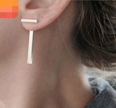 Simple T-shaped metal stud earrings One-shaped earrings T-shaped stud earrings