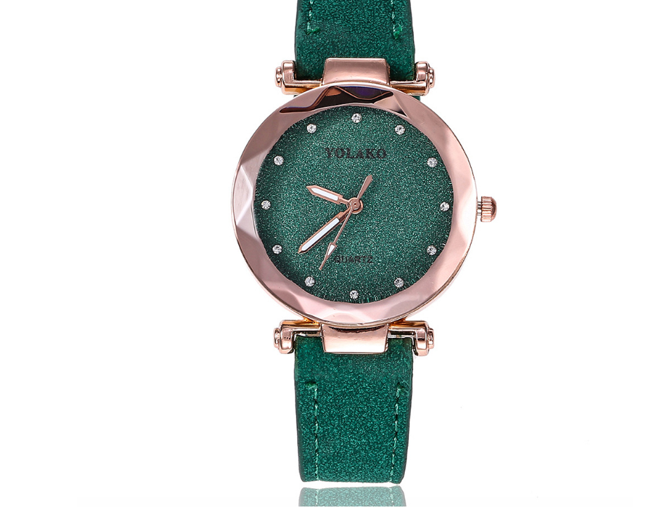 Matte belt color foundation with diamond dial quartz watch