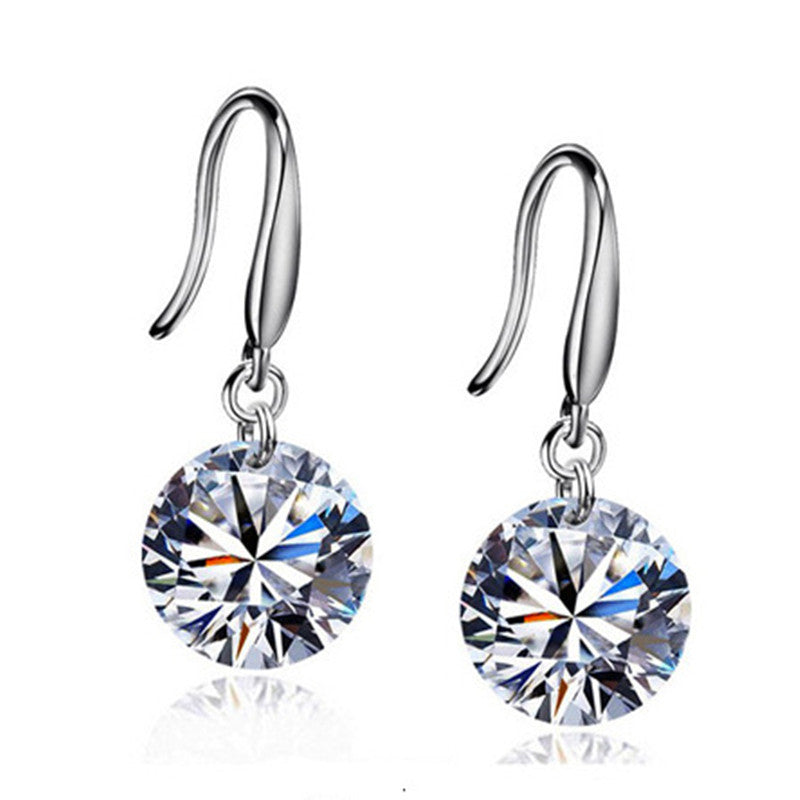 Women's Fashion Round Alloy Zircon Earrings