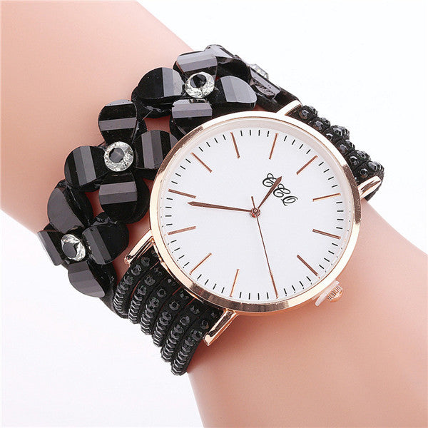 Stainless steel shell quartz watches Women luxury brand velvet  drill band watch Ladies high quality fashion clock