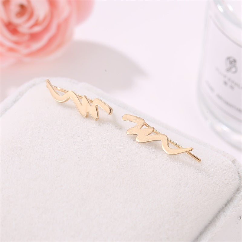 Writting Jewelry Stud Earrings Modern Fashion Women Earrings Piercing Studs