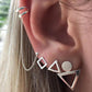 4pc Set Triangle Ear Cuff Stud Earrings Women Girls Gifts Jewelry Accessories