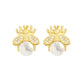 Bee and Pearl Stud Earrings for Girls Women Stud Jewelry Gift Accessories
