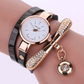 Thin belt fashion ladies watch Casual three-ring winding bracelet watch Women's fashion quartz watch