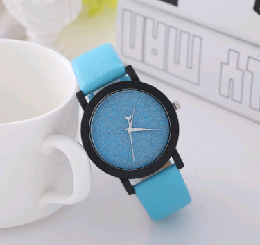 Stylish and simple starry belt watch, female frosted quartz watch student couple watch pair