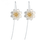Silver Plated Long Flower Earrings
