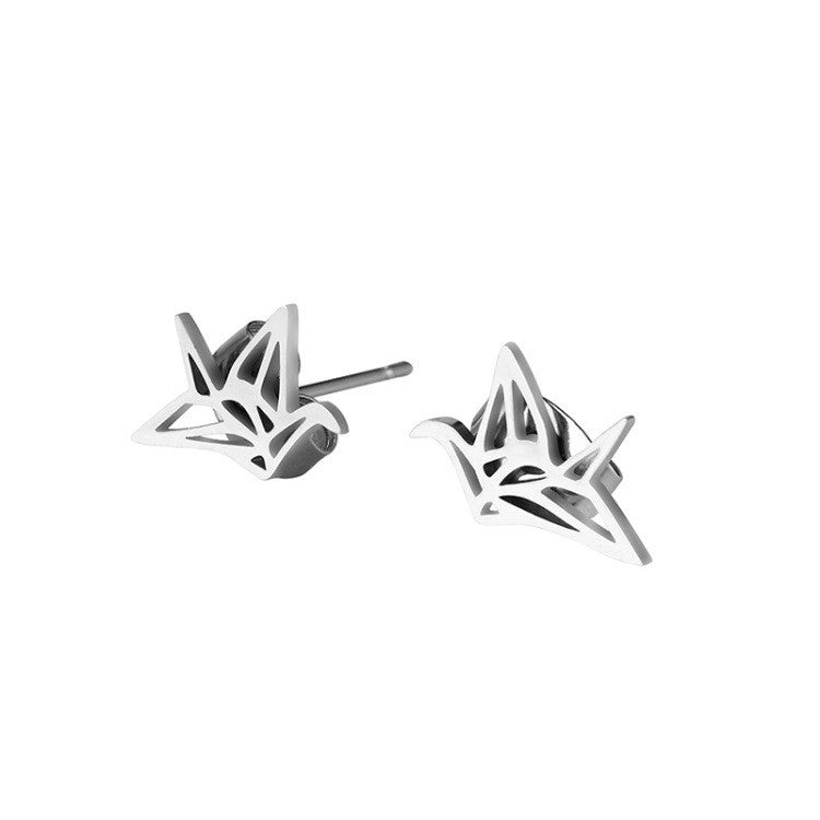 Origami Stud Earrings for Girls Women Stud Jewelry Gift Accessories