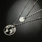 New women's wafer world map pendant necklace