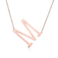 Fabulous Rose Gold Plated Stainless Steel Initial Letter Pendant Necklace