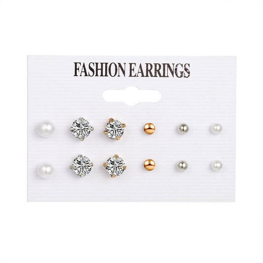 6pairs Mixed Color Stud Earrings for Women Girls Fashion Earrings Piercing