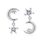 Moon Star Pendant Drop Earrings Women Jewelry Mom Gift Everyday Wear Earrings