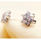 Full diamond snowflake stud earrings