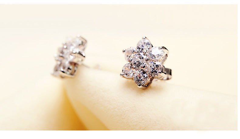 Full diamond snowflake stud earrings